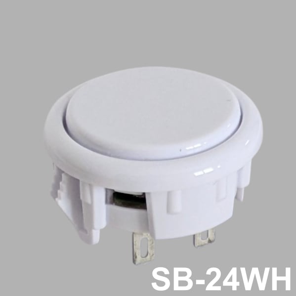 【アケコン用ボタン】OneFRAME SB-24 24mm ホワイト 単品